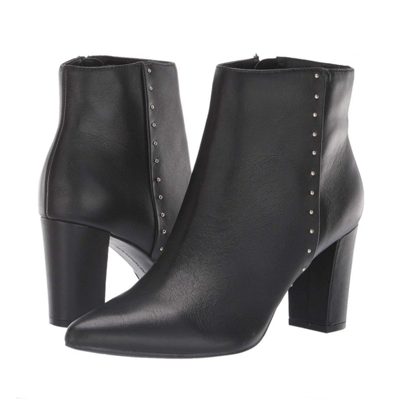 Edgy Chic Bandolino Studded Black Leather Booties - Picture 7 of 7
